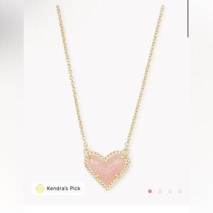 Kendra Scott Heart Necklace in Rose Quartz